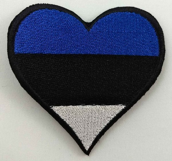 Estonia Heart Flag Patch Badge Embroidered Iron On Applique C/P