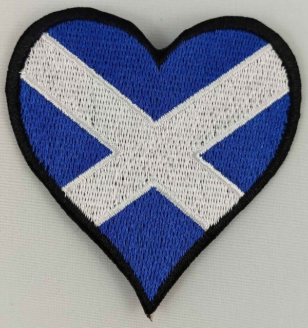 Scotland Heart Flag Patch Badge Embroidered Iron On Applique C/P