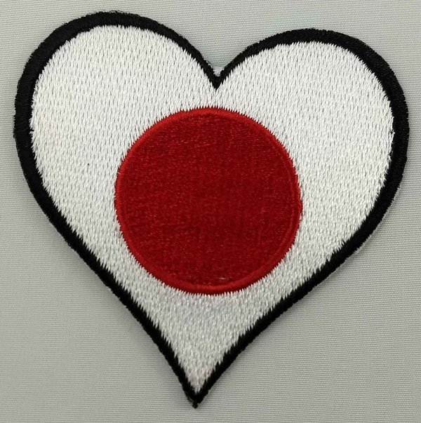 Japan Heart Flag Patch Badge Embroidered Iron On Applique C/P