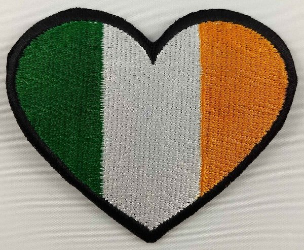 Ireland Heart Flag Patch Badge Embroidered Iron On Applique C/P