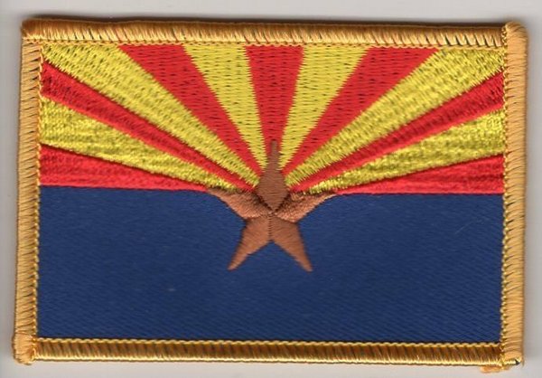 Arizona Flag Patch Embroidered Iron On Applique