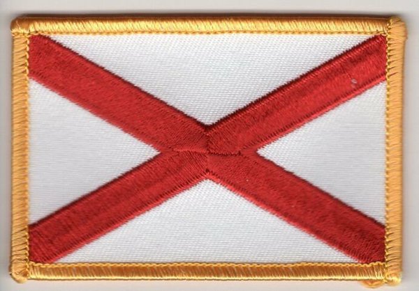Alabama State Flag Patch Badge Embroidered Iron On Applique USA United States of America