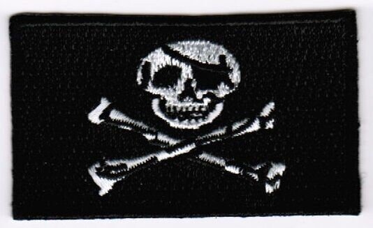 Jolly Roger pirate flag patch embroidered iron on sew on applique badge