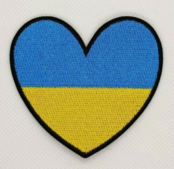 Ukraine heart flag patch badge embroidered iron on applique ukrainian