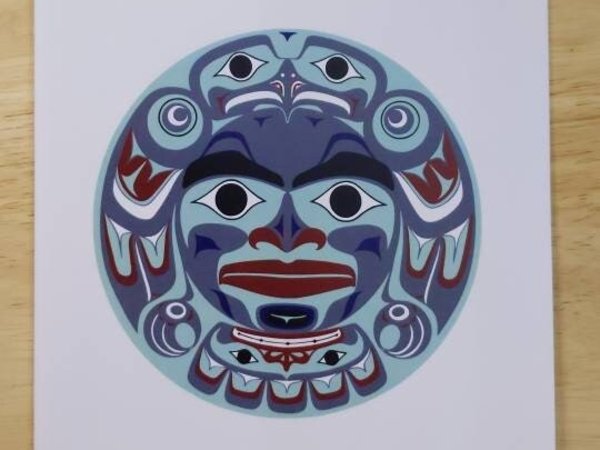 Haida Full Moon by Clarence Mills Haida Artist 6"x9" art card