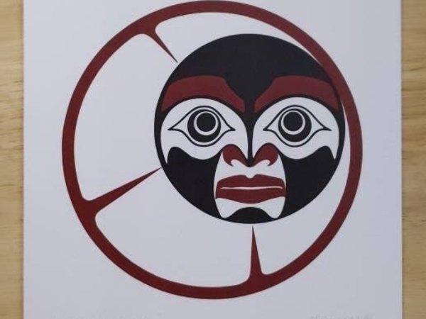 Haida Crescent Moon by Clarence Mills Haida Artist 6"x9" art card