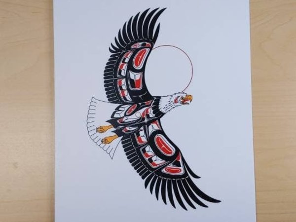 Eagle by Richard Shorty Northern Tutchone Yukon Artist 6"x9" Art Card