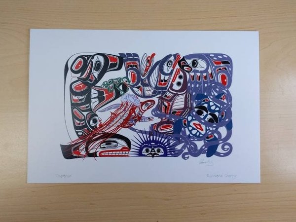 Oceanic by Richard Shorty Northern Tutchone Yukon Artist 6"x9" Art Card