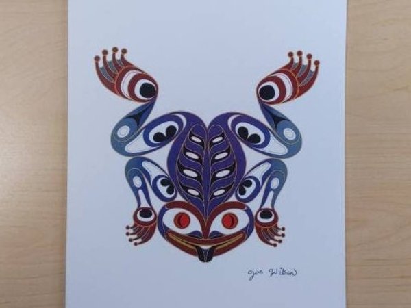 Frog by Joe Wilson Salish Artist 6"x9" Art Card