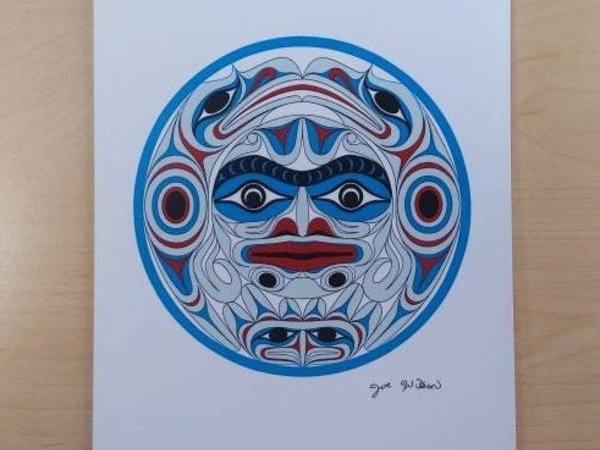 Moon by Joe Wilson Salish Artist 6"x9" Art Card