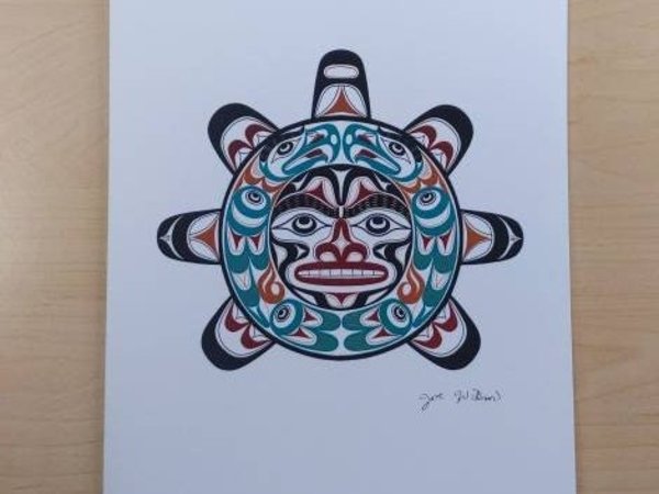 Sun by Joe Wilson Salish Artist 6"x9" Art Card