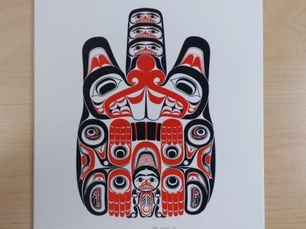 Haida Beaver "TTSAANG" by Bill Reid Haida Artist 6"x9" Art Card