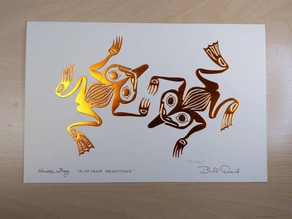 Haida Frog by Bill Reid Haida Artist 6"x9" Copper Embossed Art Card