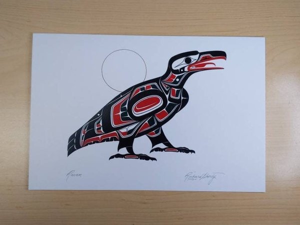 Raven by Richard Shorty Northern Tutchone Yukon Artist 6"x9" Art Card