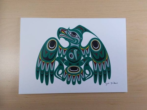 Eagle by Joe Wilson Salish Artist 6"x9" Art Card
