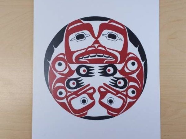 Bear Mother and Cubs by Eric Parnell Haida Artist 6"x9" Art Card No.978