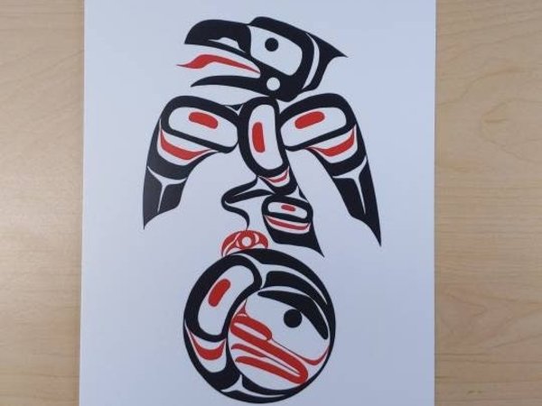 Raven Stealing the Moon by Eric Parnell Haida Artist 6"x9" Art Card