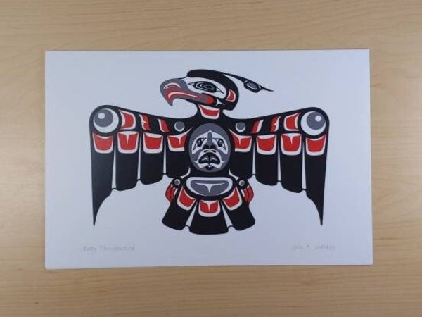 Baby Thunderbird by John A Sharkey Coast Salish Artist 6"x9" Art Card