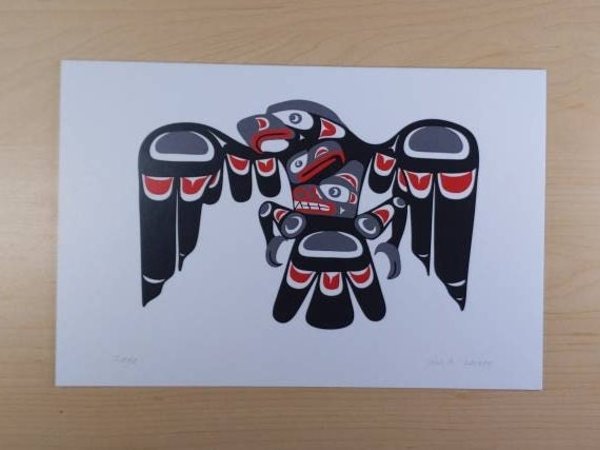 Eagle Crest by John A Sharkey Coast Salish Artist 6"x9" Art Card