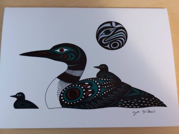 Loon by Joe Wilson Salish Artist 6"x9" Art Card