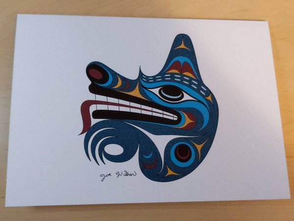 Wolf by Joe Wilson Salish Artist 6"x9" Art Card