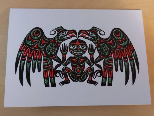Salish Welcoming by Joe Wilson Salish Artist 6"x9" Art Card