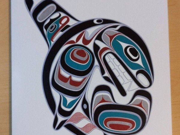 Killer Whale by Joe Wilson Salish Artist 6"x9" Art Card