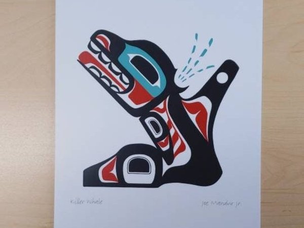 Killer Whale by Joe Mandur Jr Haida Artist 6"x9" Art Card
