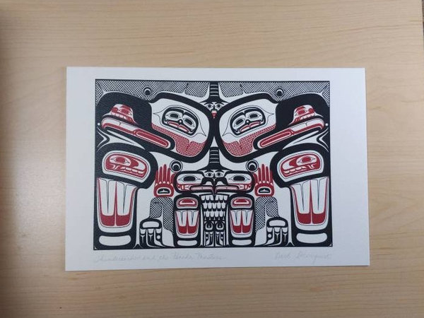 Thunderbirds and the Haida Masters by Carl Stromquist Salish Artist 6"x9" Art Card