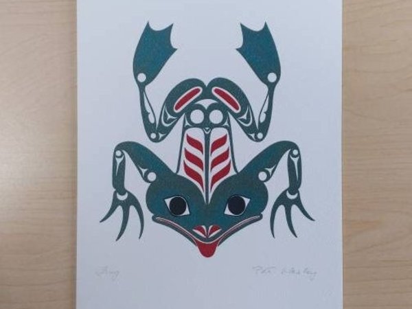 Frog by Pat Wesley Haida Artist 6"x9" Art Card