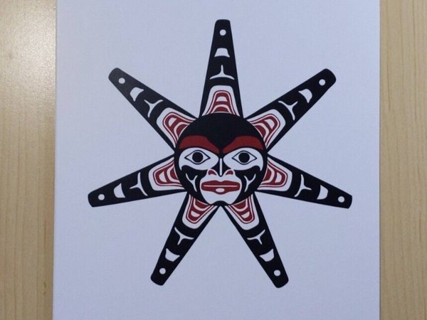 Sun by Clarence Mills Northwest Coast Artist 6"x9" Art Card