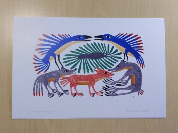 Six-Part Harmony by Kenojuak Ashevak Inuit Artist 6"x9" Art Card