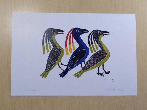 Promenade by Kenojuak Ashevak Inuit Artist 6"x9" Art Card