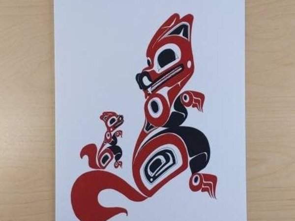 Mother and Child by Danny Dennis Tsimshian Artist 6"x9" Art Card