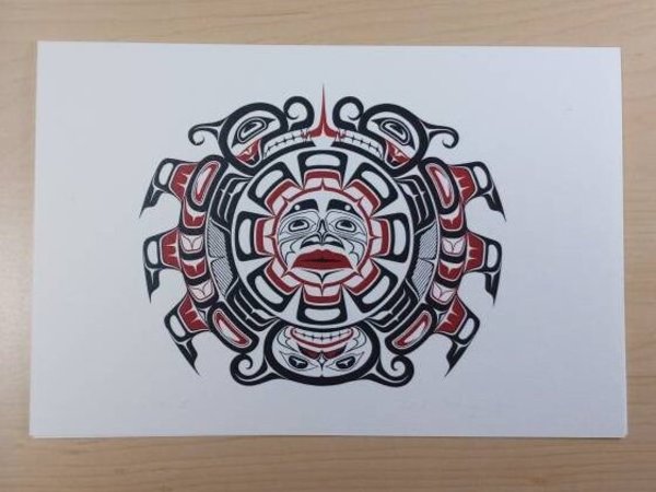 Sistiutl by Carl Stromquist Salish Artist 6"x9" Art Card