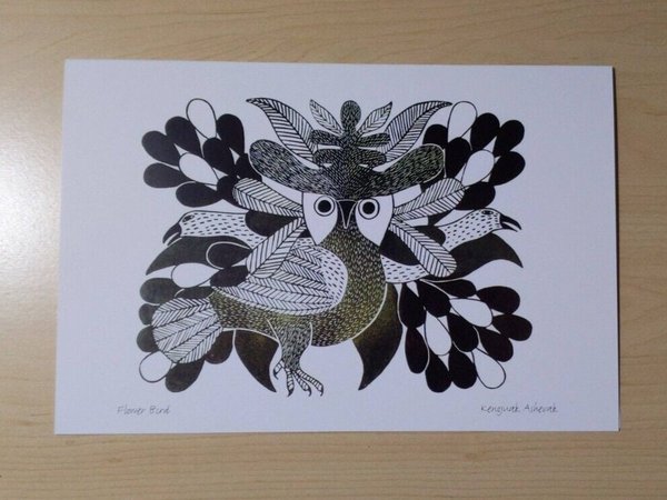 Flower Bird by Kenojuak Ashevak Inuit Artist 6"x9" Art Card