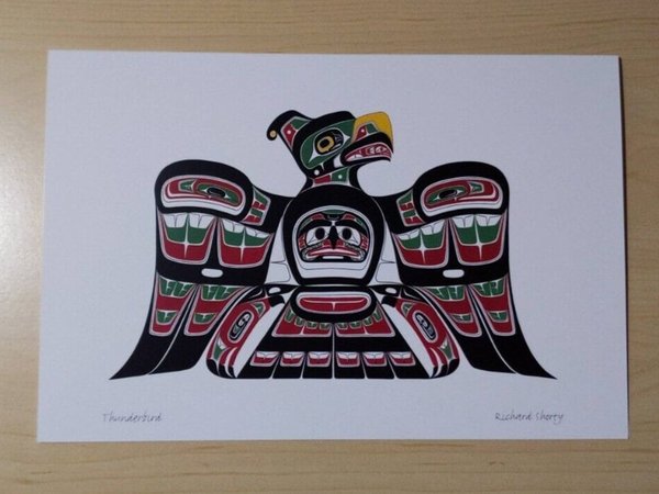 Thunderbird by Richard Shorty Northern Tutchone Artist 6"x9" Art Card